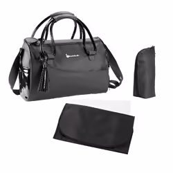 Badabulle B043011 sac à couches Sac à main Noir Cuir bycast, Polyester