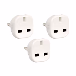 Pack de 3 adaptateurs Secteur De Voyage UK 3 Broches - Europe 2 Broches (Royaume-Uni - Europe) - Blanc Cet adaptateur vous pe ...