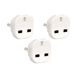 Hobbytech - Pack de 3 adaptateurs Secteur De Voyage uk 3 Broches - Europe 2 Broches (Royaume-Uni - Europe) - Blanc