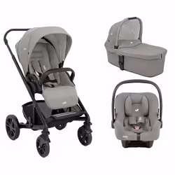 JOIE - Poussette TRIO CHROME Pebble + I-Snug 2 Pebble + Nacelle Pebble