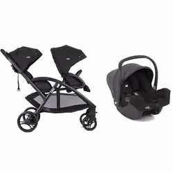JOIE - Poussette DUO EVALITE double + I-SNUG 2 Shale