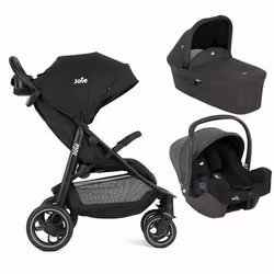JOIE - Poussette trio Litetrax + Siège-auto I-Snug 2 + Nacelle Ramble - Shale