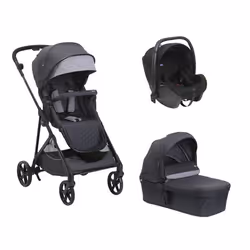 CHICCO - Poussette Trio Seety Nacelle Boston Grey + Siège auto Kory Black