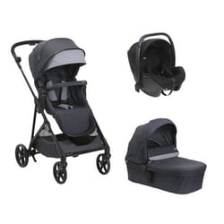 CHICCO - Poussette Trio Seety Nacelle Boston Grey + Siège auto Kory Black