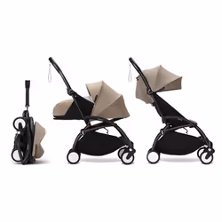 STOKKE - Poussette YOYO 3 Pack 0+ et 6+ Taupe / Cadre Noir