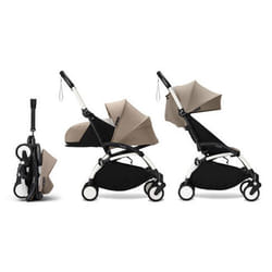 STOKKE - Poussette YOYO 3 Pack 0+ et 6+ Taupe / Cadre Blanc