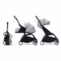 STOKKE - Poussette YOYO 3 Pack 0+ et 6+ Stone / Cadre Noir