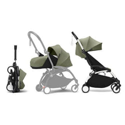 STOKKE - Poussette YOYO 3 Pack 0+ et 6+ Olive / Cadre Blanc