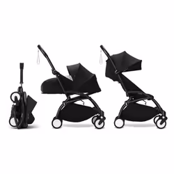 STOKKE - Poussette YOYO 3 Pack 0+ et 6+ Noir / Cadre Noir