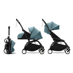STOKKE - Poussette YOYO 3 Pack 0+ et 6+ Aqua / Cadre Noir