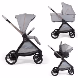 CHICCO - Poussette Trio Bellagio + Nacelle Flexi + Siège-auto First Seat Recline I-size Lunar Rock