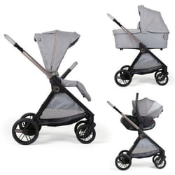 CHICCO - Poussette Trio Bellagio + Nacelle Flexi + Siège-auto First Seat Recline I-size Lunar Rock
