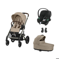 CYBEX - POUSSETTE TRIO Balios S Lux TPE Almond Beige + Aton B2 Black  + Nacelle Almond Beige