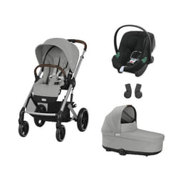 CYBEX - POUSSETTE TRIO Balios S Lux SLV Stone Grey + Aton B2 + Nacelle Stone Grey