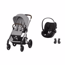 CYBEX - Poussette DUO Balios S Lux Stone Grey + Cloud G Magic Black