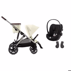 CYBEX - Poussette Duo GAZELLE S Taupe Seashell Beige +  CLOUD G i-Size Magic Black