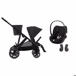 CYBEX - Poussette Duo GAZELLE S Noire Moon Black +  CLOUD G i-Size Magic Black