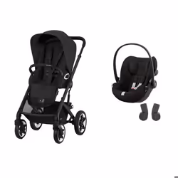 CYBEX - Poussette Duo Talos S Lux BLK Moon Black +  CLOUD G i-Size Magic Black