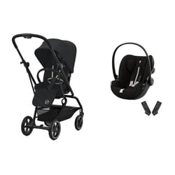 CYBEX - Poussette Duo Eezy S Twist+ 2 BLK Magic Black +  CLOUD G i-Size Plus Moon Black