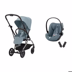 CYBEX - Poussette DUO Eezy S Twist+ 2  TPE Stormy Blue +  CLOUD G i-Size Plus Stormy Blue