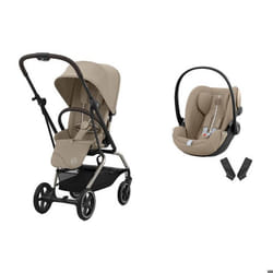 CYBEX - Poussette Duo Eezy S Twist+ 2  TPE Almond Beige +  CLOUD G i-Size Plus Almond Beige