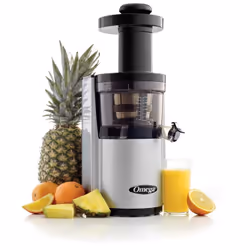 Omega VSJ843RS presse-agrumes Centrifugeuse lente 150 W Noir, Argent