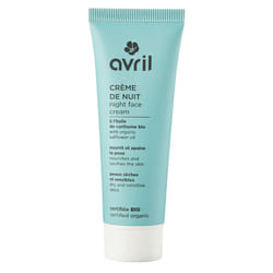 Avril - Soin de Nuit Hydratant pour Peaux Sèches et Sensibles - Crème Riche Rétablissant la Barrière Cutanée 50ml