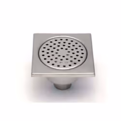 Siphon de cour en inox LIMATEC - 2083E 200x200 Avec prise de terre Hauteur 95 mm Sortie verticale : D.63 Écoulement 0.75 l/s  ...