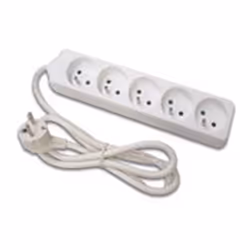 Neklan 1.5m Power Extension, 1,5 m, Blanc, 5 sortie(s) CA, 3600 W