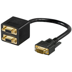 Neklan Cord SVGA M / 2x SVGA F câble VGA 0,15 m VGA (D-Sub) 2 x VGA (D-Sub) Noir