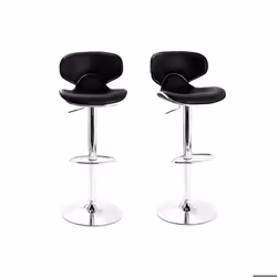 Tabourets de bar design noirs (lot de 2) PEGASE
