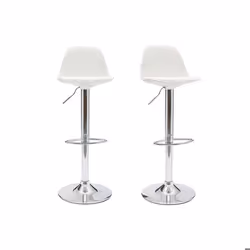 Tabourets de bar design blancs (lot de 2) STEEVY