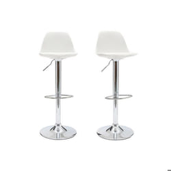Tabourets de bar design blancs (lot de 2) STEEVY