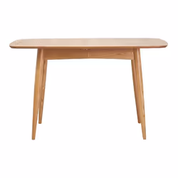 Table à manger extensible rectangulaire en bois clair L130-160 cm NORDECO