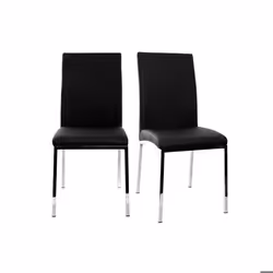 Miliboo - Chaises design en polyuréthane noir (lot de 2) SIMEA
