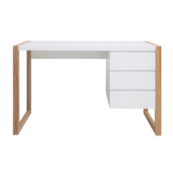 Bureau design 3 tiroirs blanc mat - MILIBOO - ARMEL - Style contemporain - Design scandinave