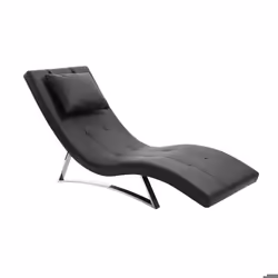 Miliboo - Chaise longue design noir MONACO