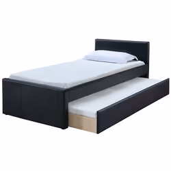Lit gigogne noir mat 90x190 cm MACCO