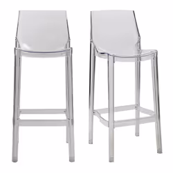 Tabourets de bar design transparents intérieur - extérieur H75 cm (lot de 2) YLAK