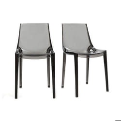 Chaises design empilables gris transparent intérieur - extérieur (lot de 2) YZEL