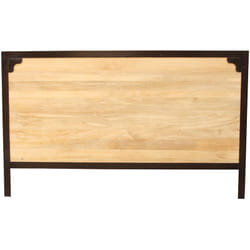 Miliboo - Tête de lit en bois manguier massif et métal noir L165 cm industria