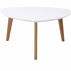 Table basse scandinave blanc et bois clair chêne L80 cm EKKA