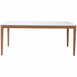 La table à manger scandinave extensible blanche pieds bois 180-260 cm DELAH, l'idéal pour les repas en nombre ! Très élégante ...