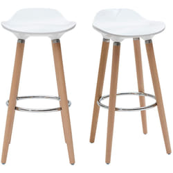 Tabourets de bar scandinaves blancs (lot de 2) gilda