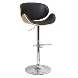 Tabouret de bar design noir et bois clair WALNUT