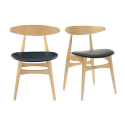 Miliboo - Chaises scandinaves en bois clair et noir (lot de 2) WALFORD
