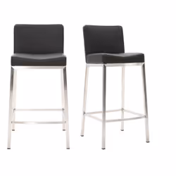 Tabourets de bar design noirs H66 cm (lot de 2) EPSILON