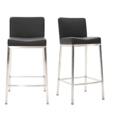 Tabourets de bar design noirs H66 cm (lot de 2) EPSILON