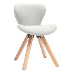 Chaise scandinave en tissu gris clair et bois clair anya