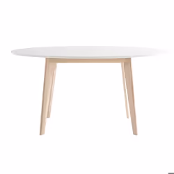 Table scandinave ovale blanche et bois clair L150 cm LEENA